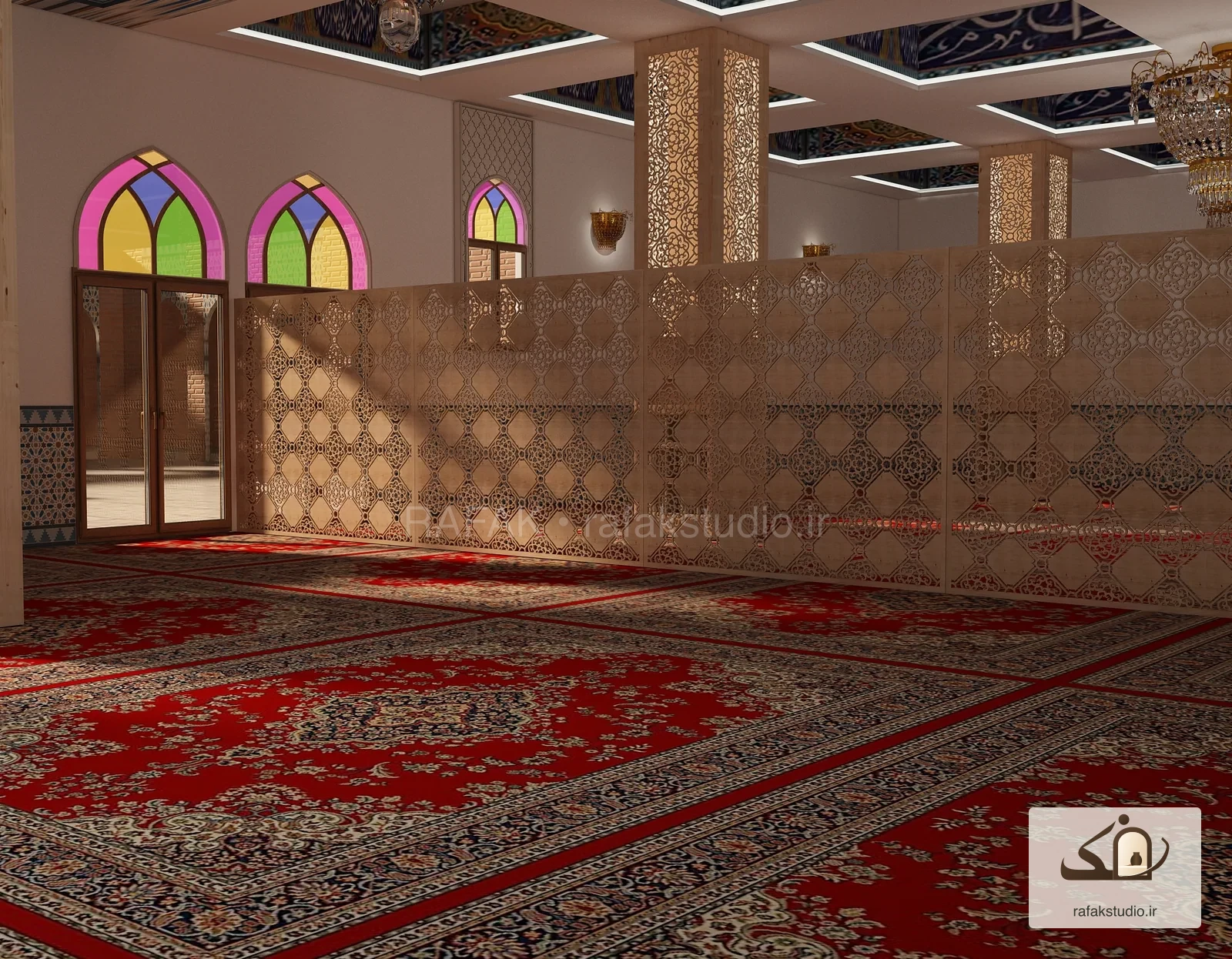 طرح فضای داخلی مسجد — خروجی طراحی ۳