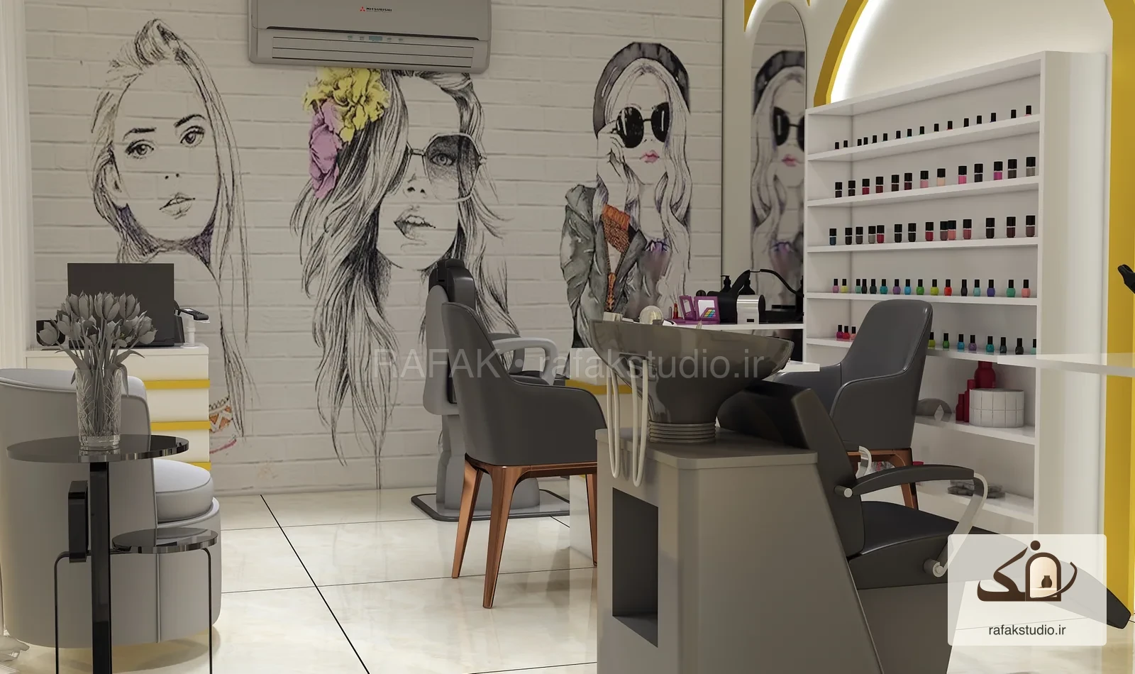 Hair salon, Tehran — design output